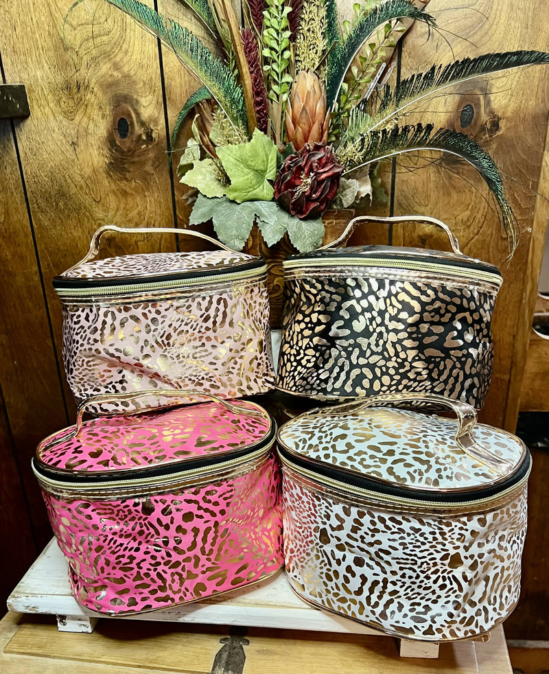 Foiled Leopard Cosmetic Bag