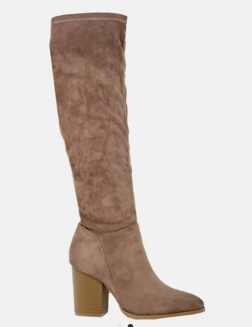 Spade Taupe Knee Boots - Deadwood South Boutique & Company LLC