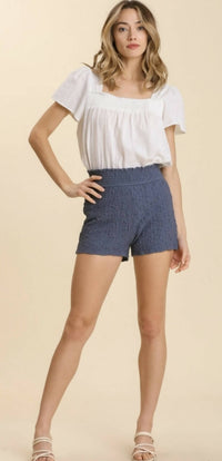 Textured Knit Shorts-Shorts-Vintage Cowgirl-Deadwood South Boutique, Women's Fashion Boutique in Henderson, TX